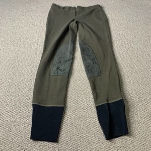 Tuff Rider Womens Breeches‎ Pants Size 28 Green/Black Starter Low-Rise Pull-On